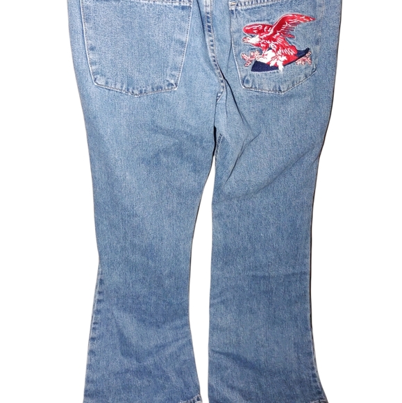 (6) Tommy Hilfiger Eagle Back Pocket Low Rider Flare Jeans - Picture 11 of 12